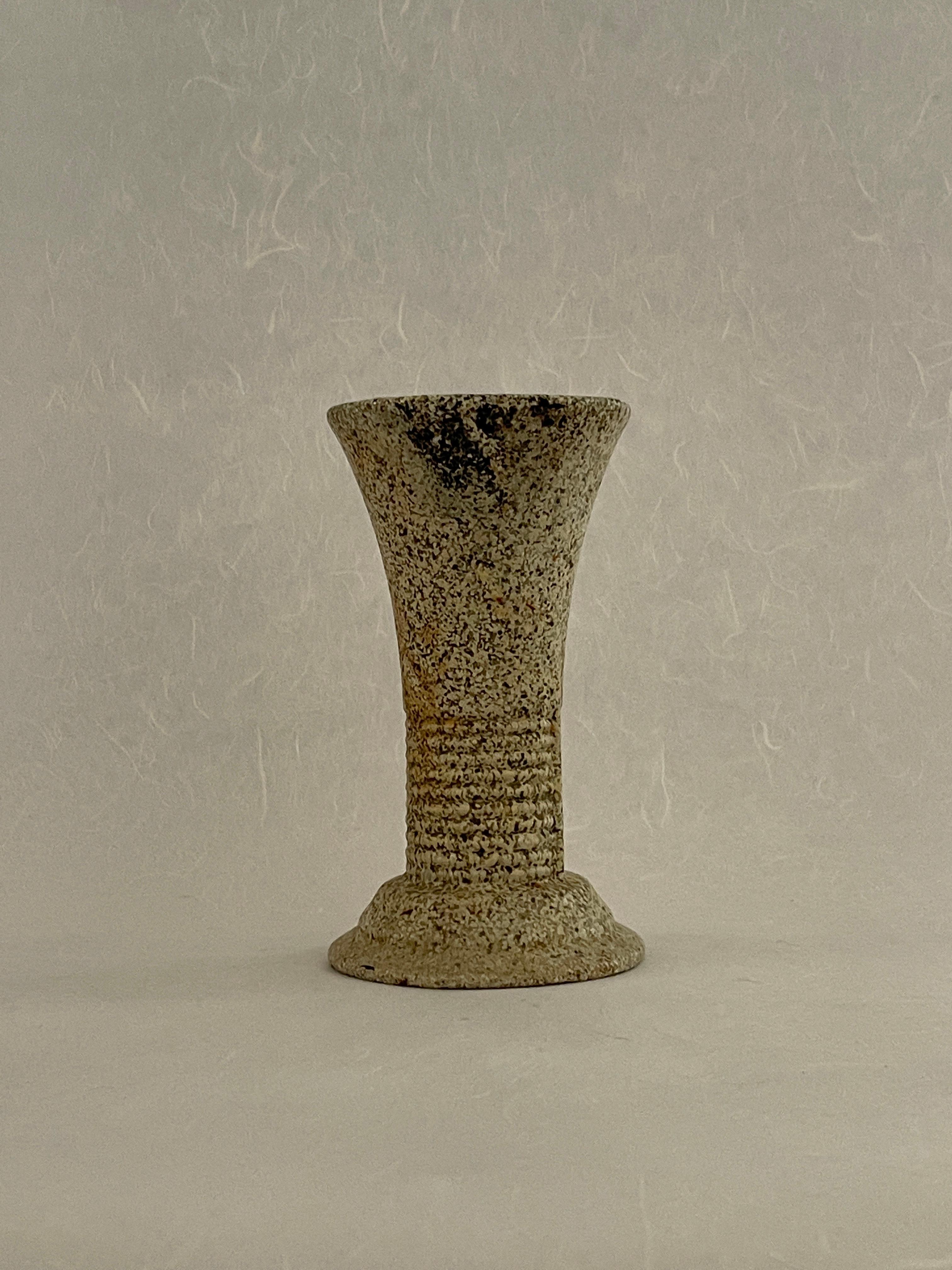 Hand-Painted 20th Century Metal Textured Vase For Sale