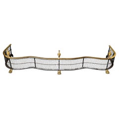 20th Century Metalcrafters Brass and Iron Serpentine Fireplace Fender