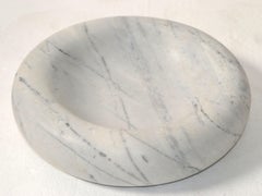 20th Century Mid-Century Modern Handmade White Carrara Marble Bowl Centerpiece