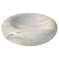 Handgefertigte Schale aus weißem Carrara-Marmor, Mid-Century Modern, 20. Jahrhundert
