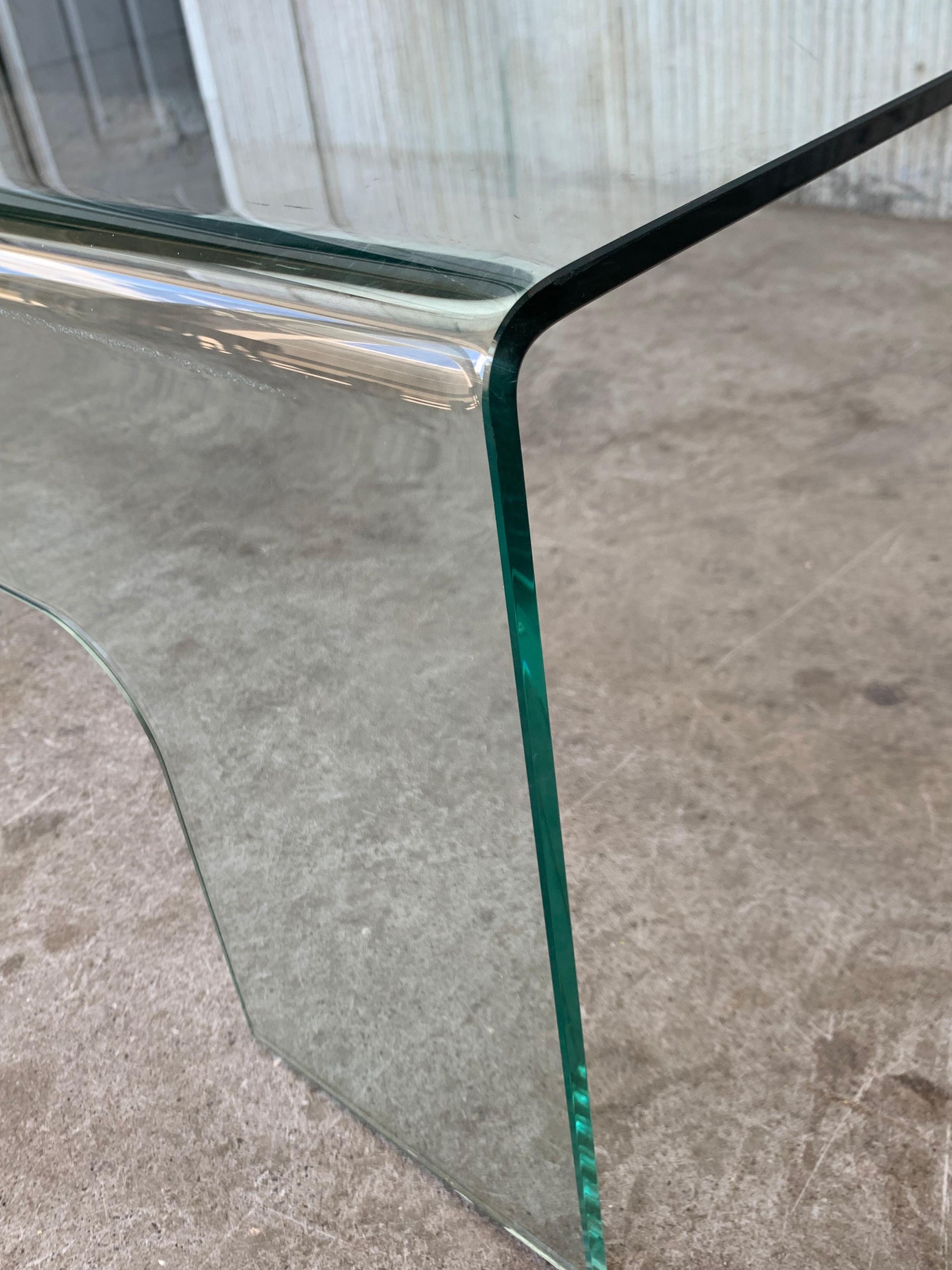 20th Century Mid-Century Modern Square Curved Glass Coffee Table 2