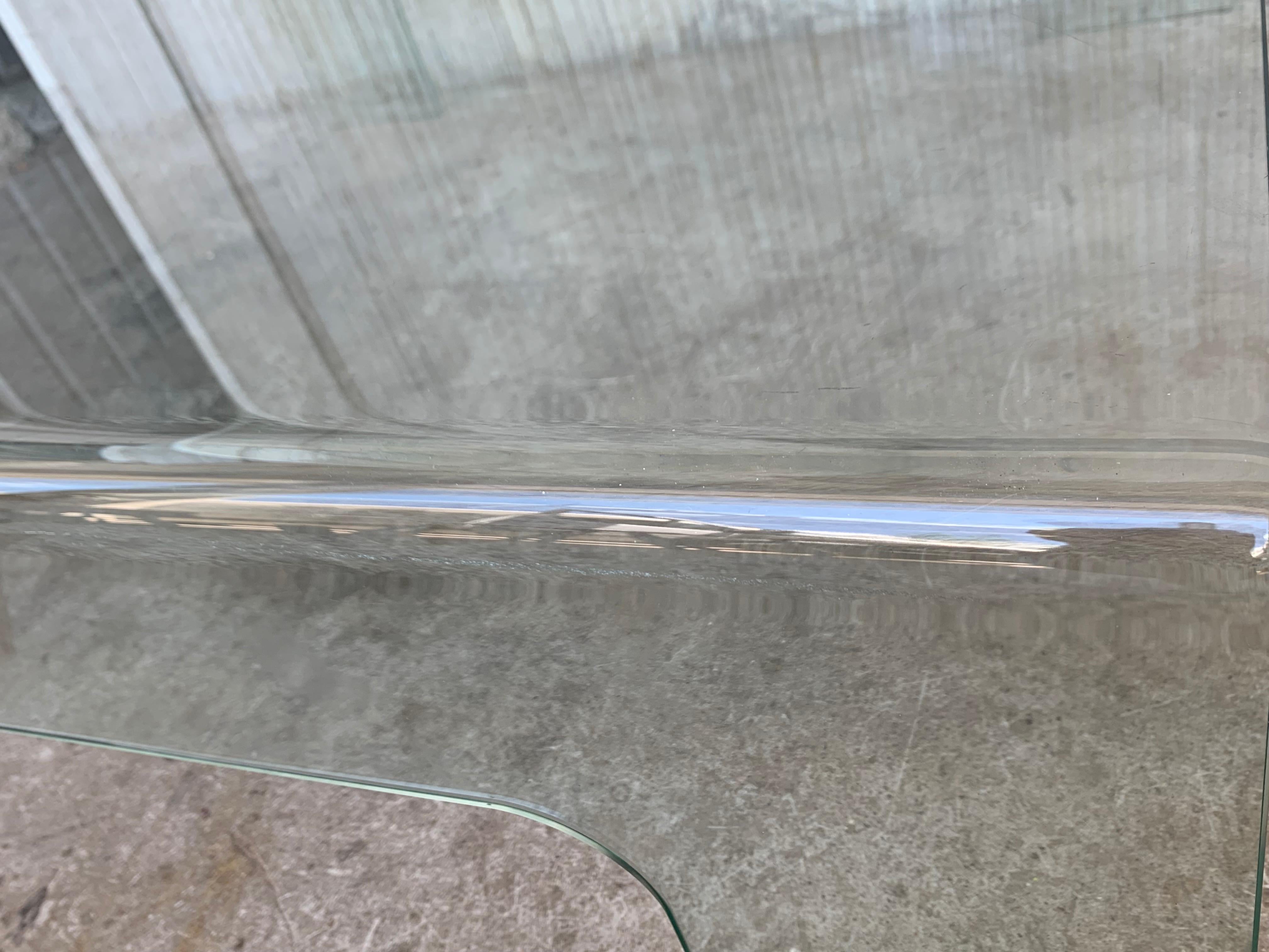 20th Century Mid-Century Modern Square Curved Glass Coffee Table 4