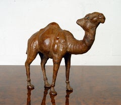 20th Century Middle Eastern Decorative Vintage Leather Camel Figurine
