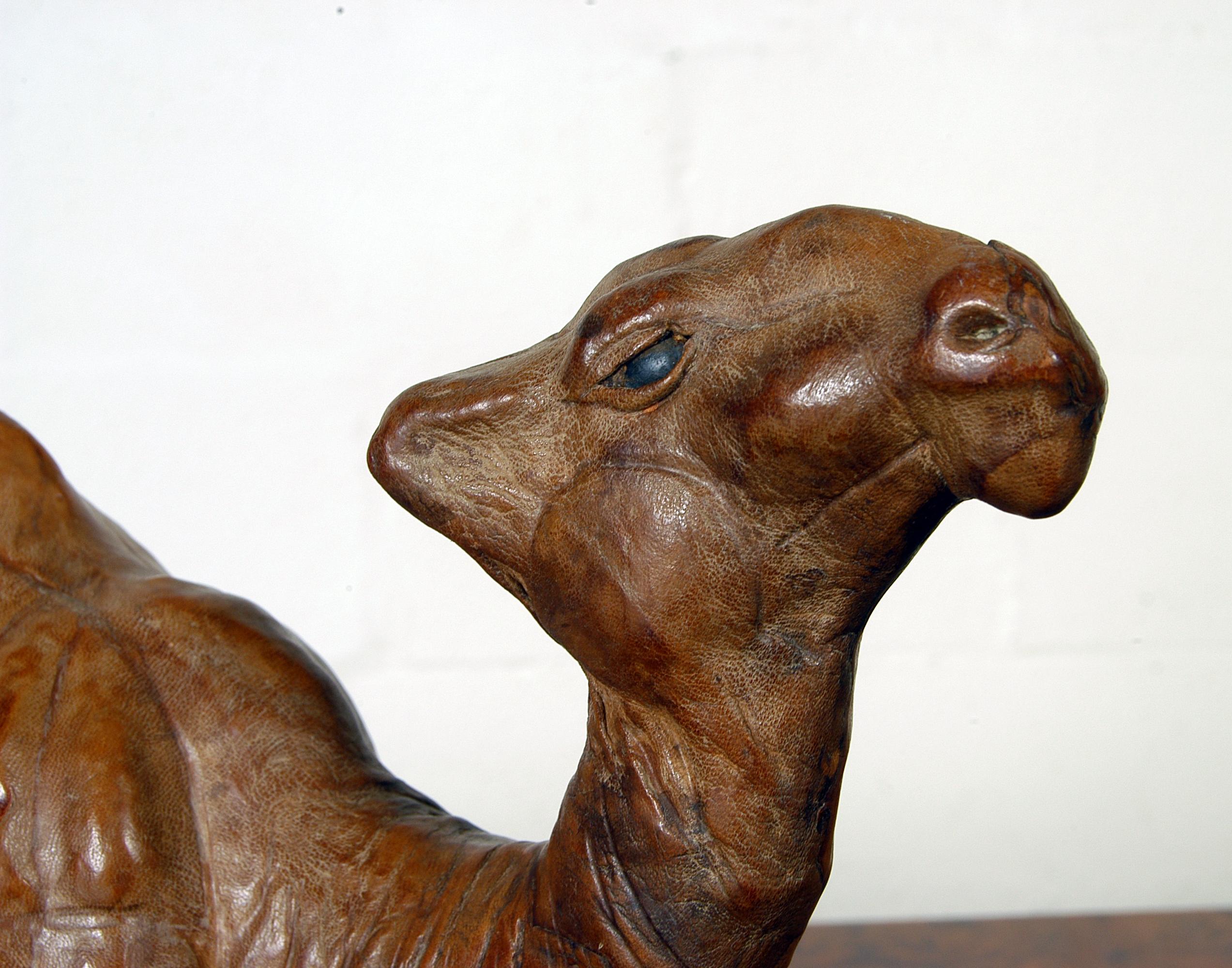 Unknown 20th Century Middle Eastern Decorative Vintage Leather Camel Figurine