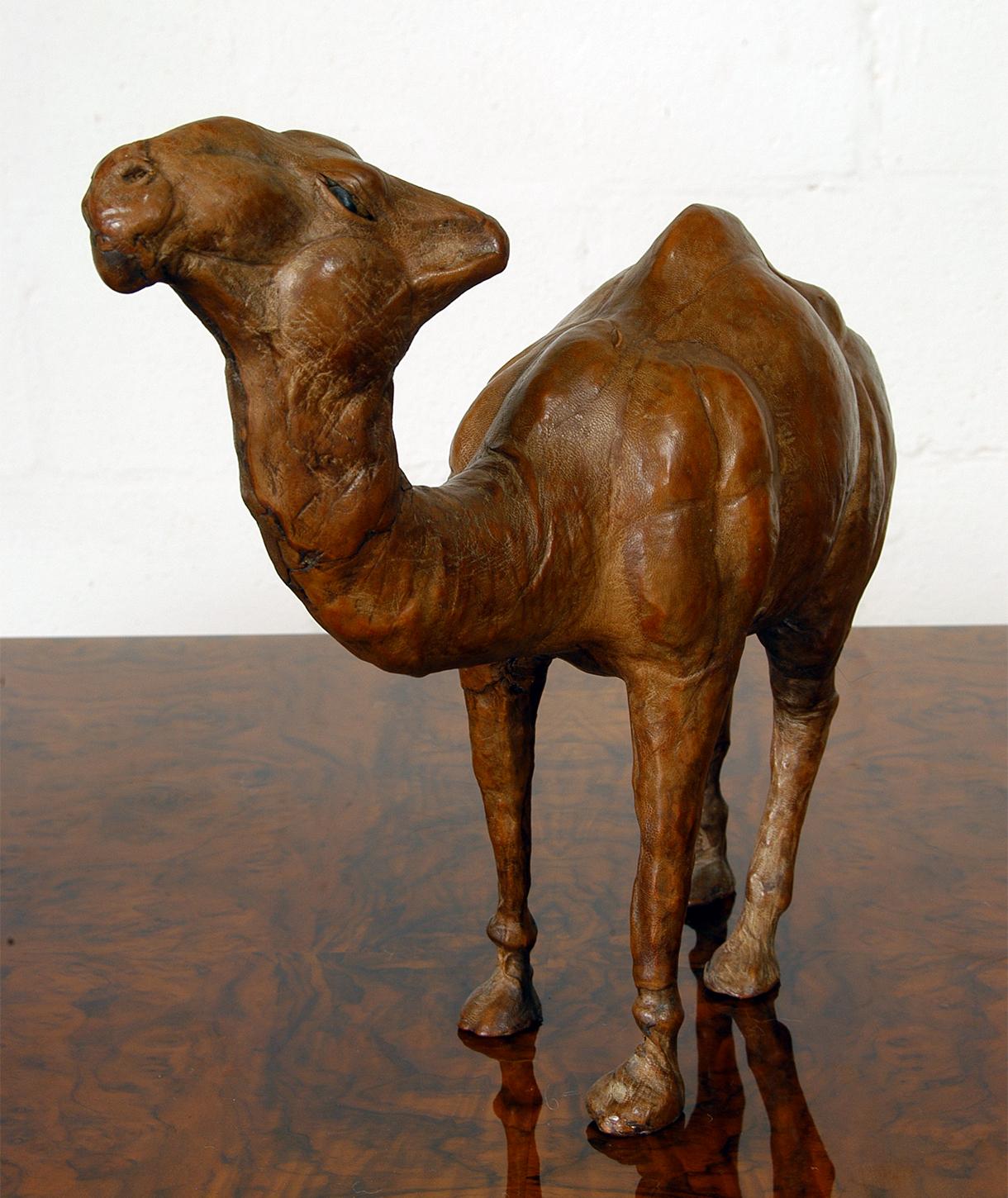 20th Century Middle Eastern Decorative Vintage Leather Camel Figurine In Good Condition In Sherborne, Dorset