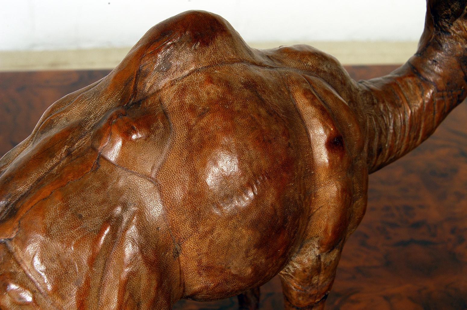 20th Century Middle Eastern Decorative Vintage Leather Camel Figurine 2