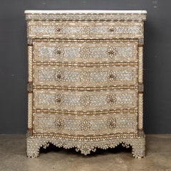20th Century Middle Eastern Mother of Pearl & Bone Inlaid Drawer Chest, C.1960