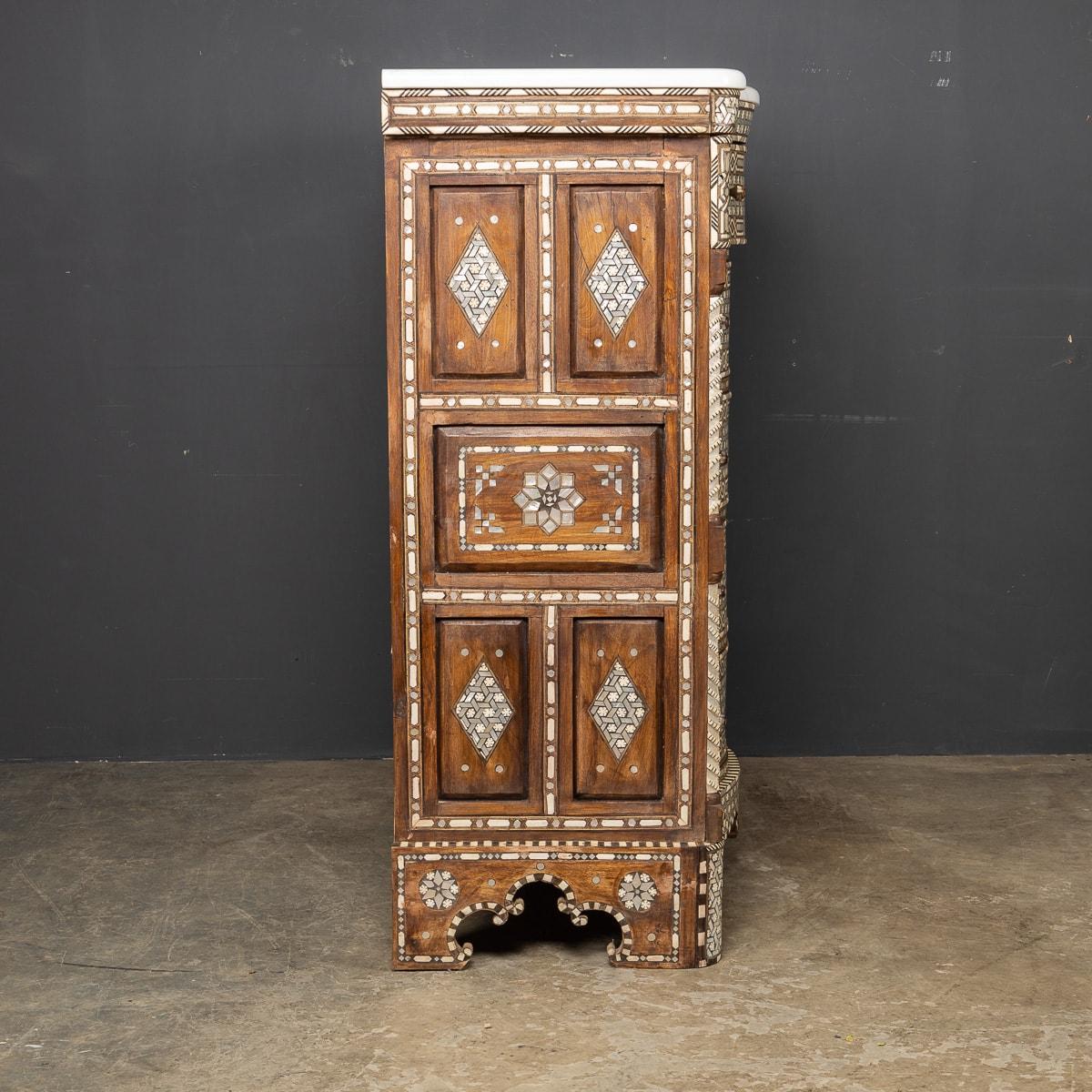 20th Century Middle Eastern Mother of Pearl & Bone Inlaid Drawer Chest, C.1960 1