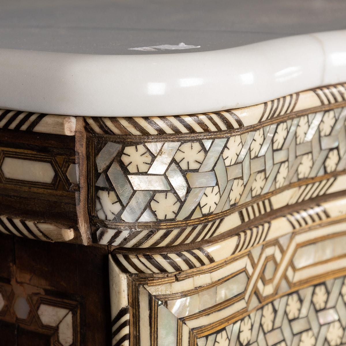 20th Century Middle Eastern Mother of Pearl & Bone Inlaid Drawer Chest, C.1960 4