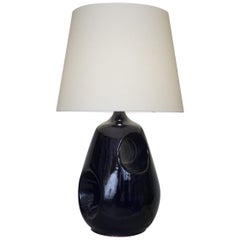 20th Century Midnight Blue Ceramic Table Lamp