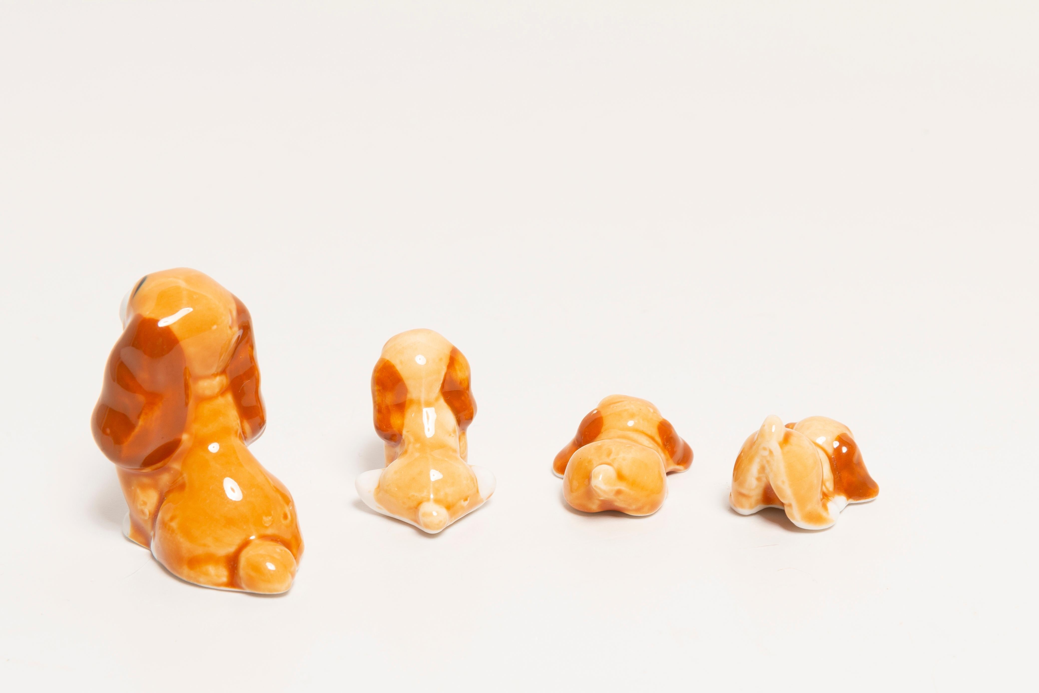 20th Century Mini Spaniel Dog Family Sculptures, Italy, 1960s In Good Condition In 05-080 Hornowek, PL