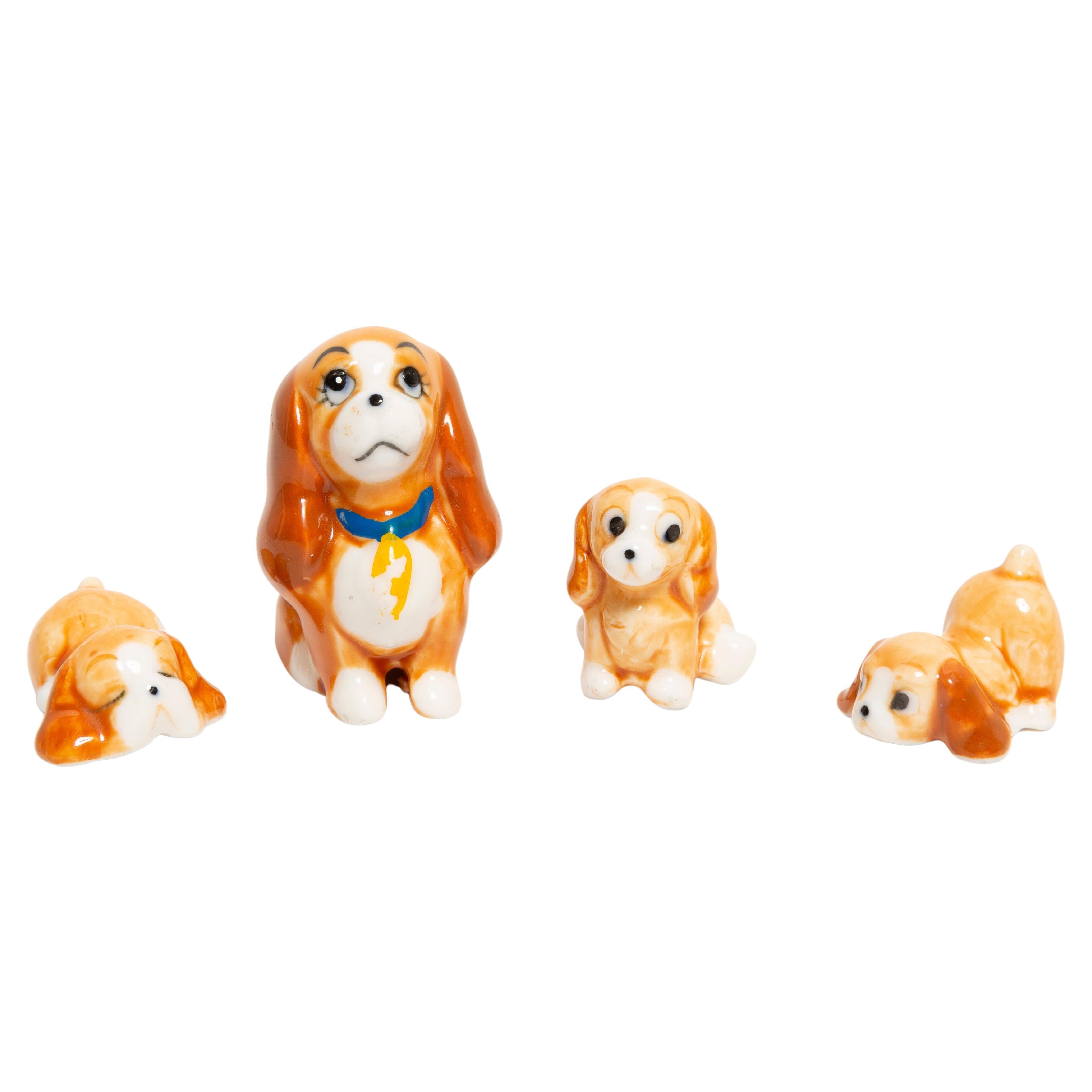 20th Century Mini Spaniel Dog Family Sculptures, Italy, 1960s For Sale