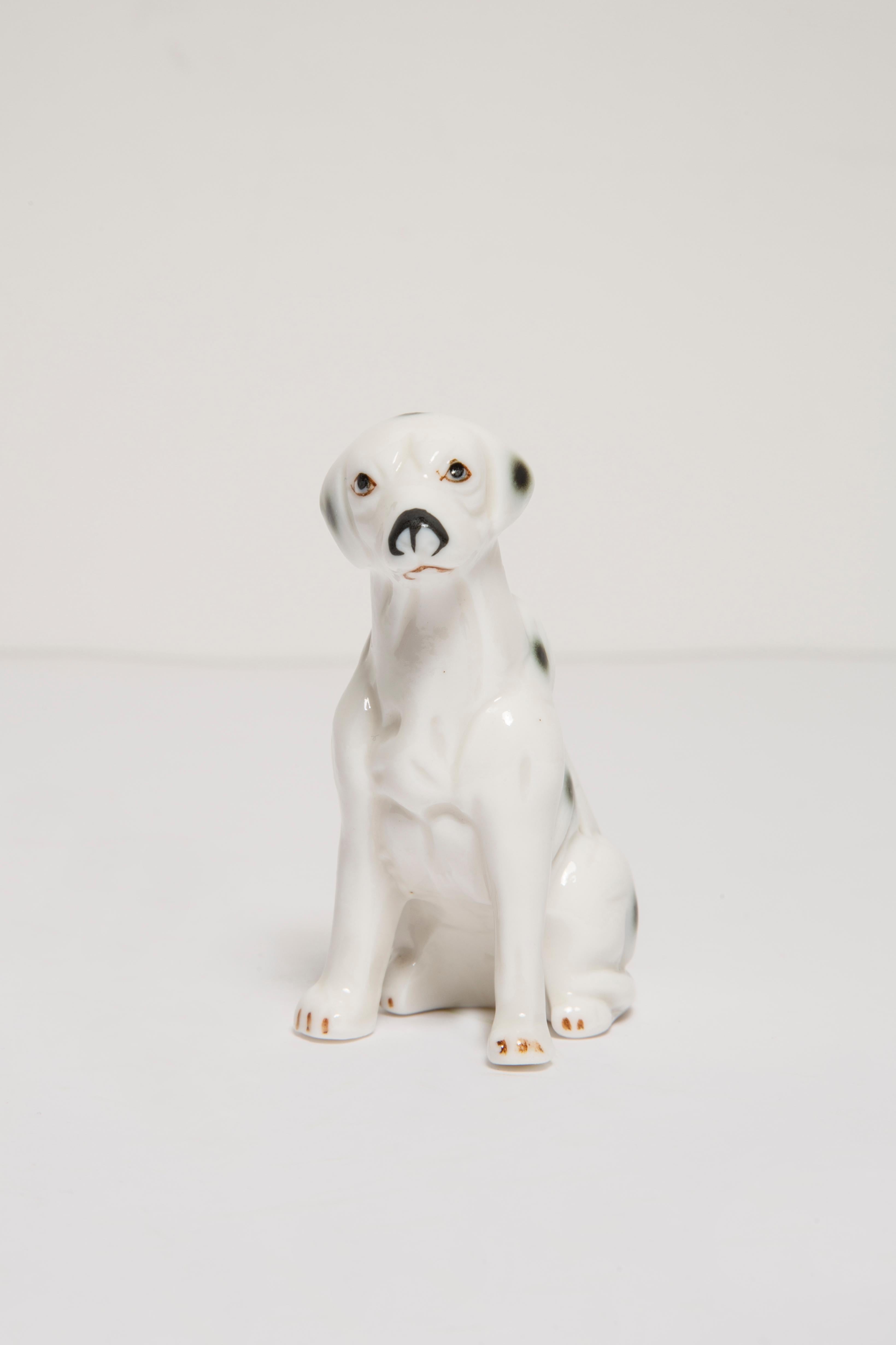 Painted ceramic, very good original vintage condition. No damages or cracks. Beautiful and unique decorative sculpture. Mini White Poodle Dog Sculpture was produced in Italy. Only one dog available.
