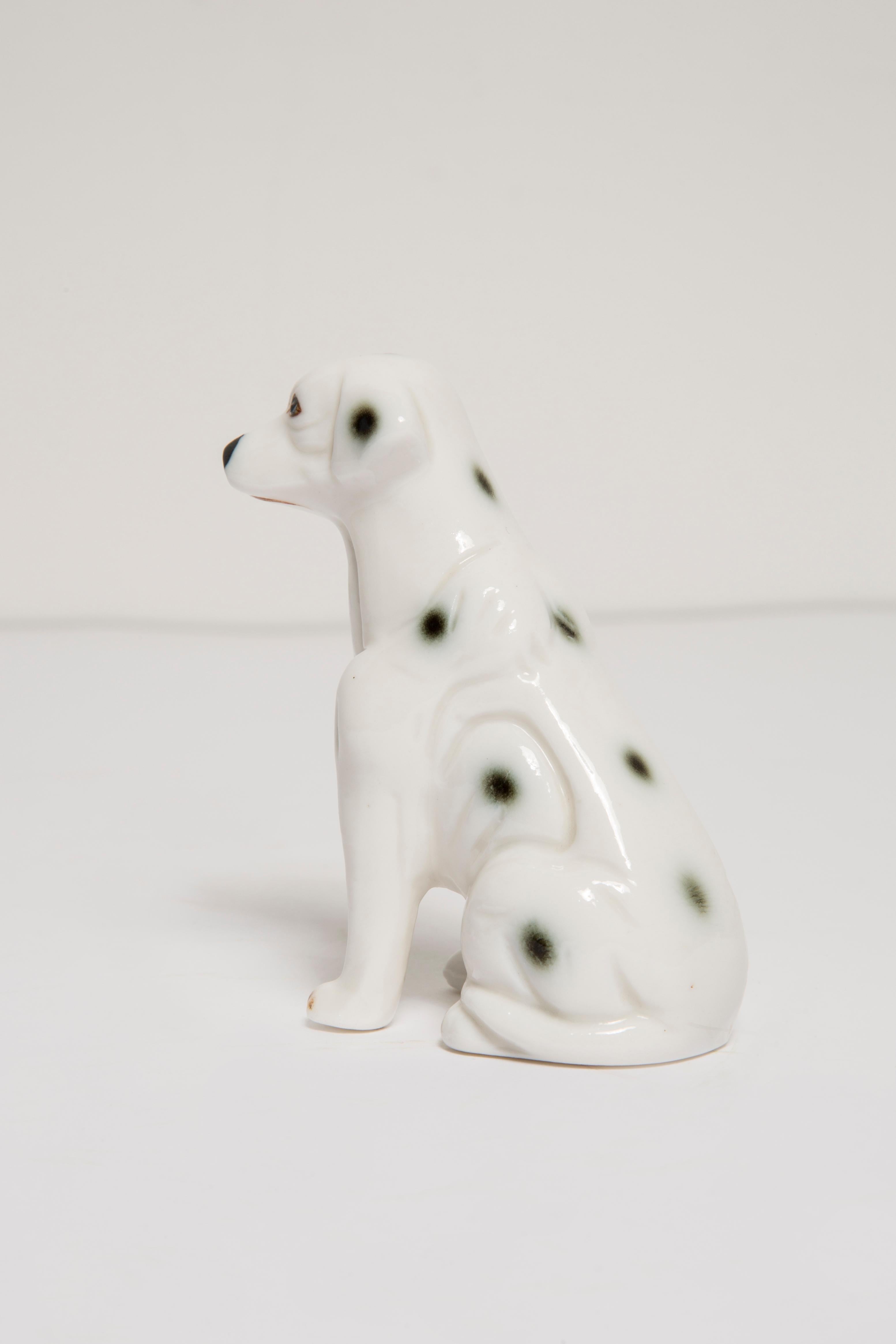 Italian 20th Century Mini White Dalmatian Dog Sculpture, Italy, 1960s For Sale