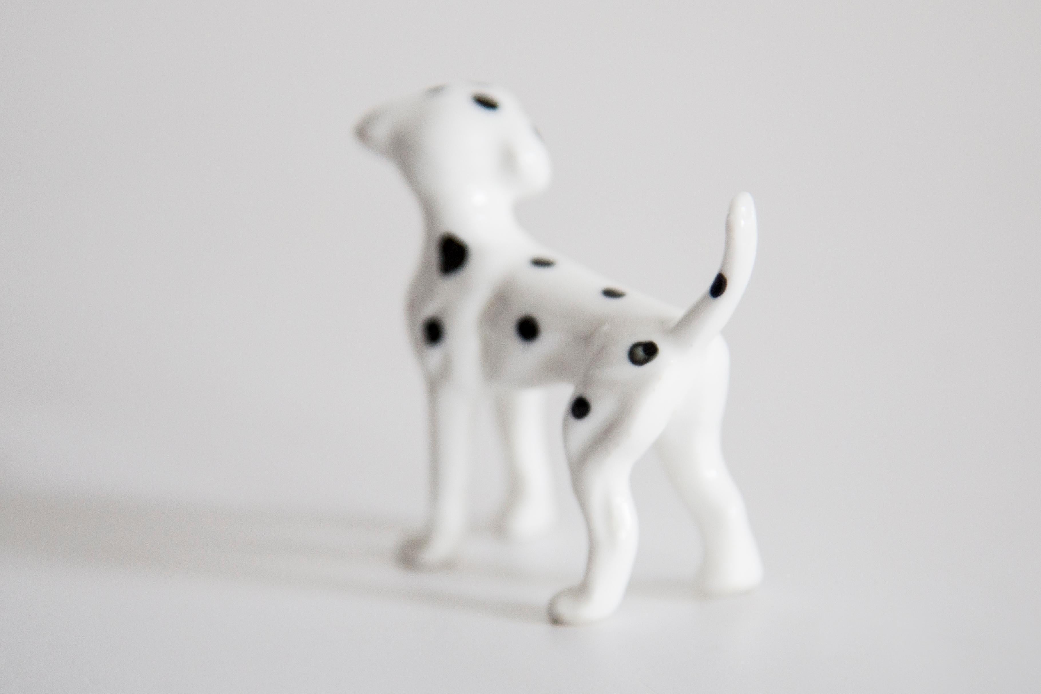 20th Century Mini White Dalmatian Dog Sculpture, Italy, 1960s In Good Condition For Sale In 05-080 Hornowek, PL