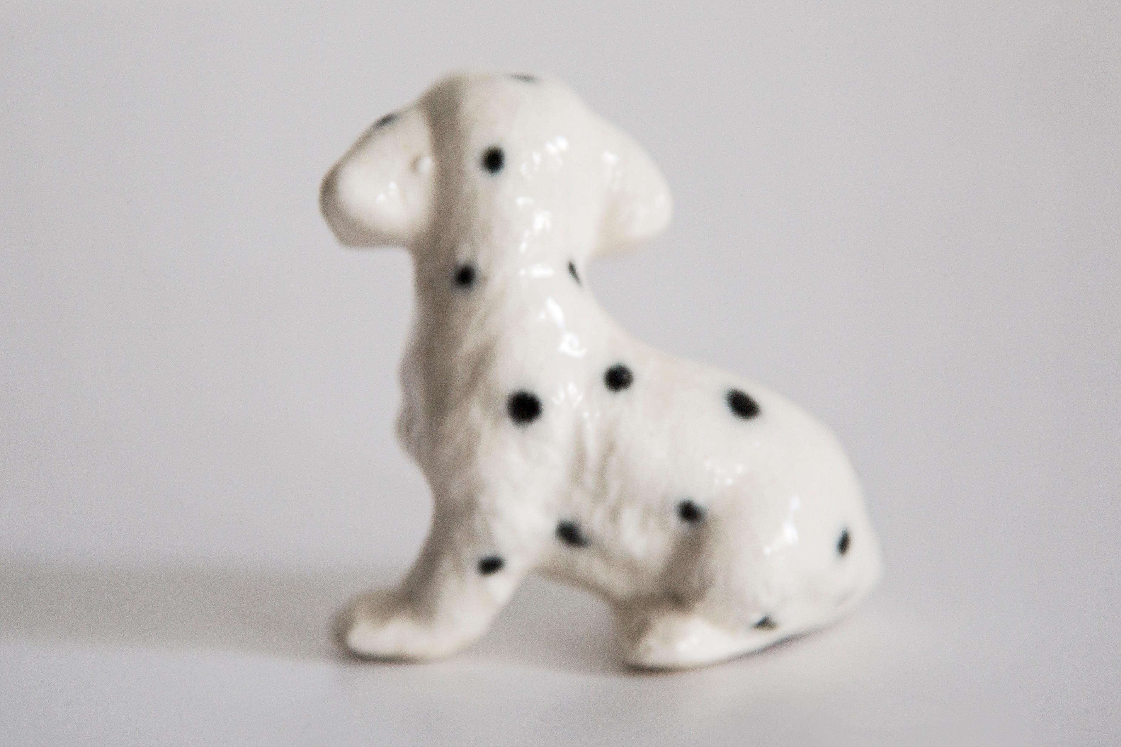 20th Century Mini White Dalmatian Dog Sculpture, Italy, 1960s In Good Condition For Sale In 05-080 Hornowek, PL