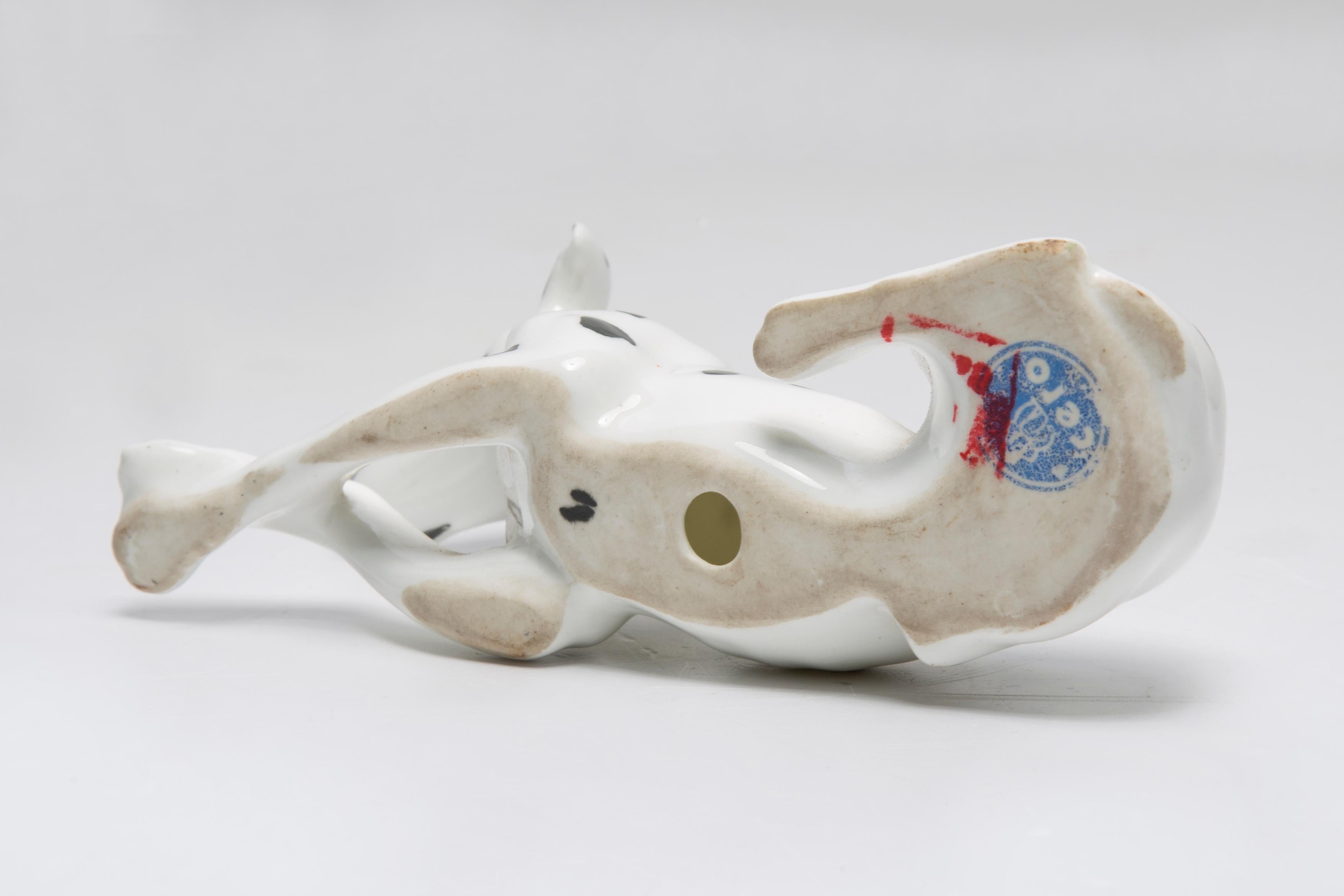 Weiße Mini-Dalmatinerhund-Skulptur des 20. Jahrhunderts, Italien, 1960er Jahre (Keramik) im Angebot
