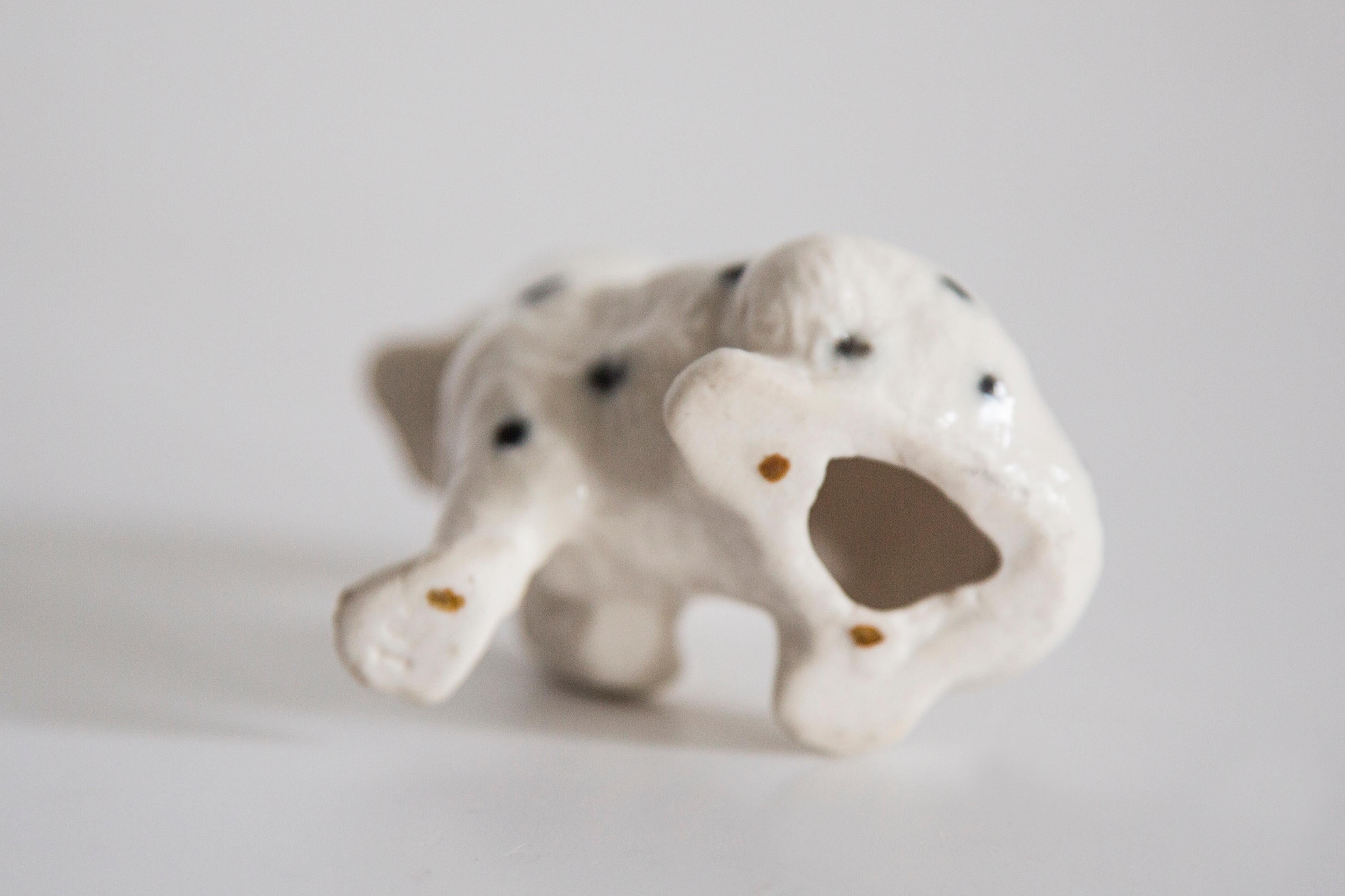 20th Century Mini White Dalmatian Dog Sculpture, Italy, 1960s For Sale 1