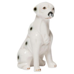 Vintage 20th Century Mini White Dalmatian Dog Sculpture, Italy, 1960s