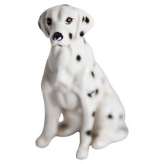 Mini sculpture de chien dalmatien blanc du 20ème siècle, Italie, années 1960