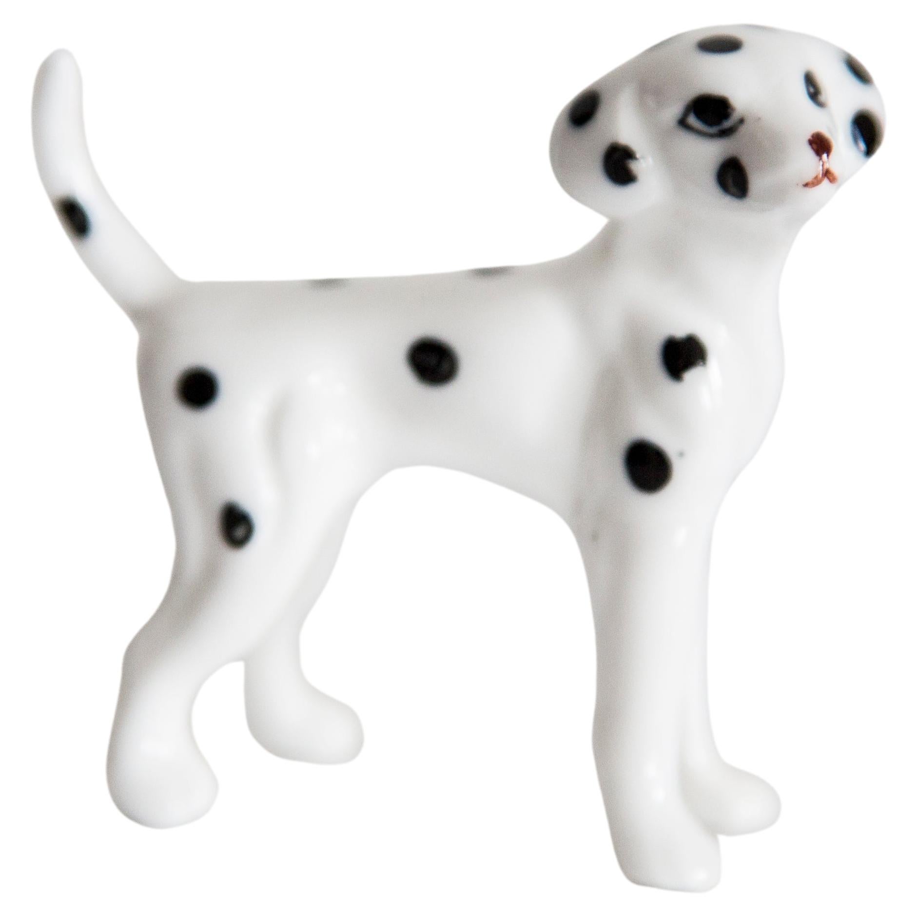 20th Century Mini White Dalmatian Dog Sculpture, Italy, 1960s For Sale