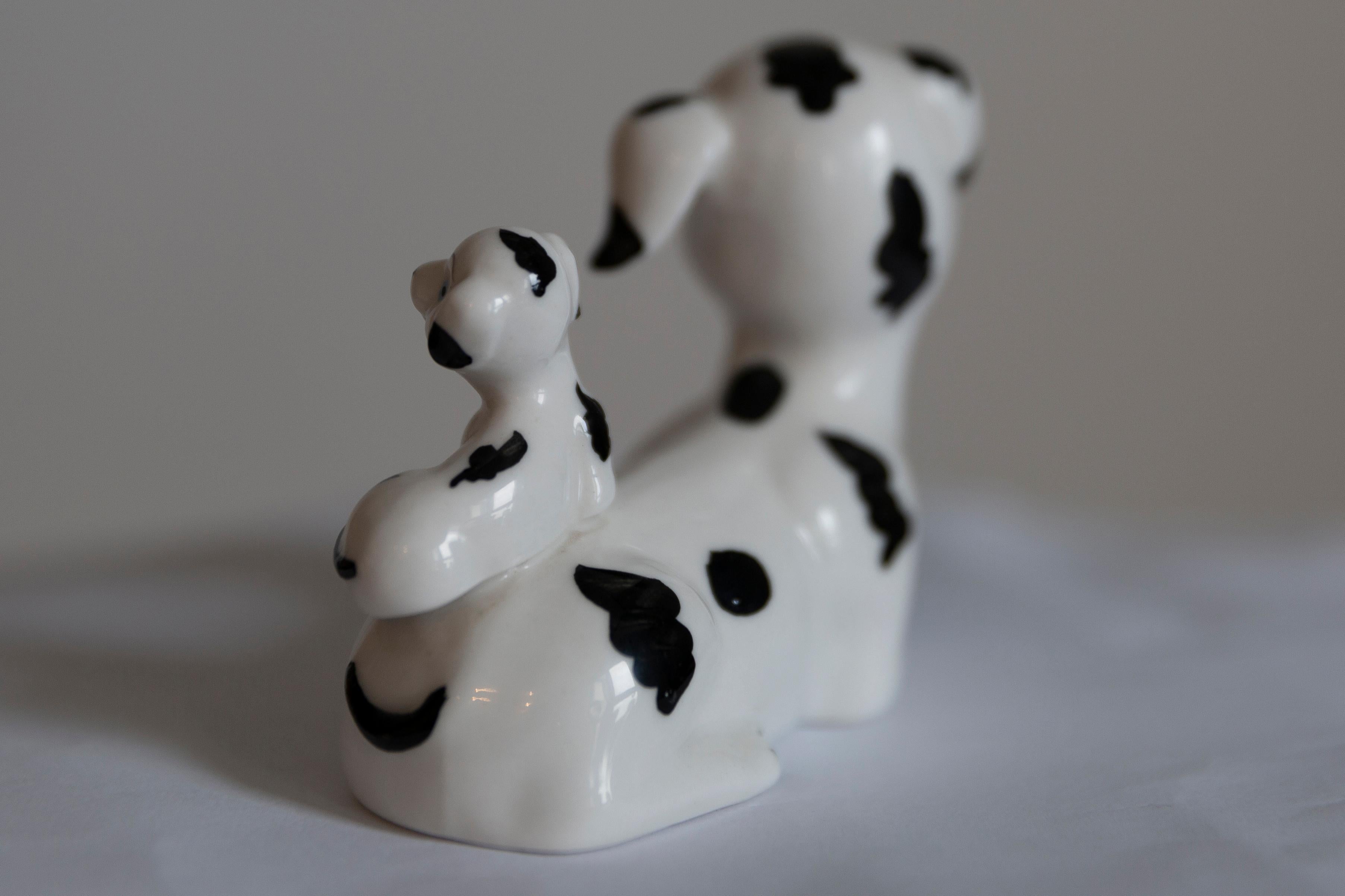 20th Century Mini White Dalmatians Dogs Sculpture, Italy, 1960s For Sale 2
