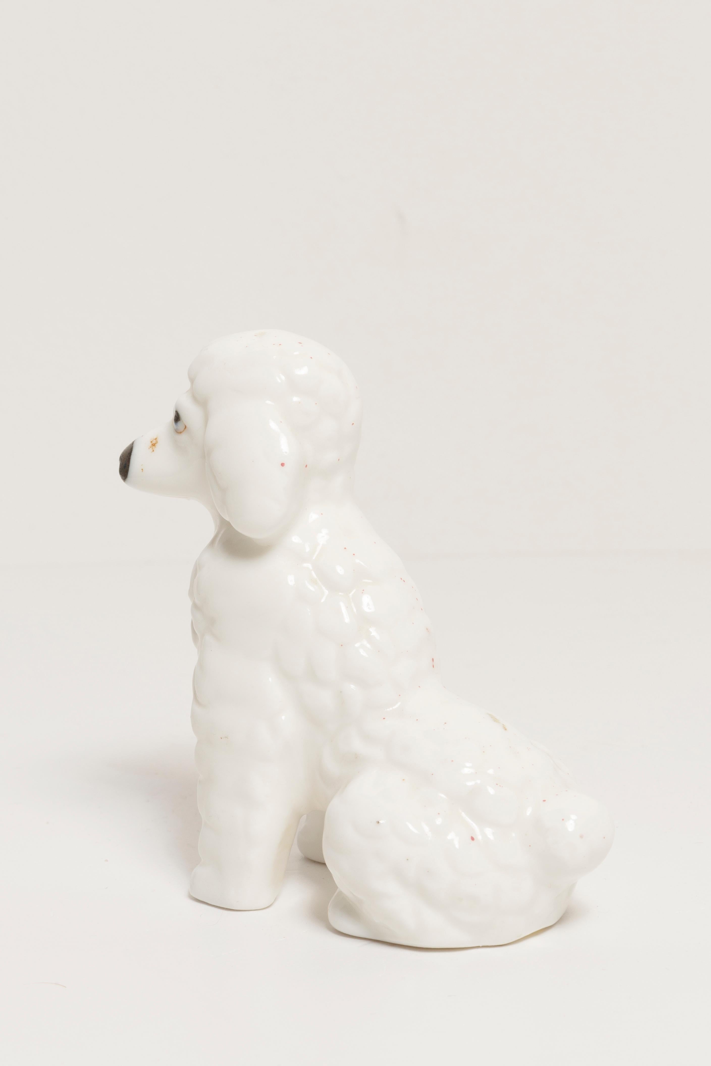 Mini sculpture de chien caniche blanc du 20ème siècle, Italie, années 1960 Bon état - En vente à 05-080 Hornowek, PL