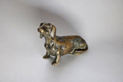 20. Jahrhundert Miniature Bronze Hundeskulptur