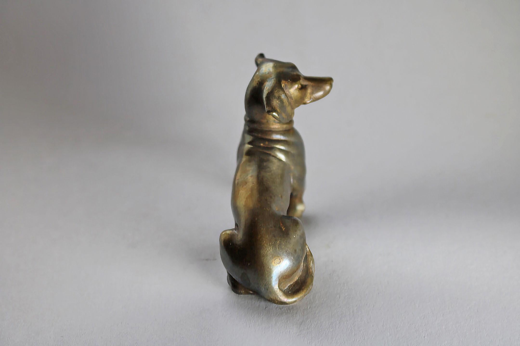 20. Jahrhundert Miniature Bronze Hundeskulptur (Spätviktorianisch) im Angebot