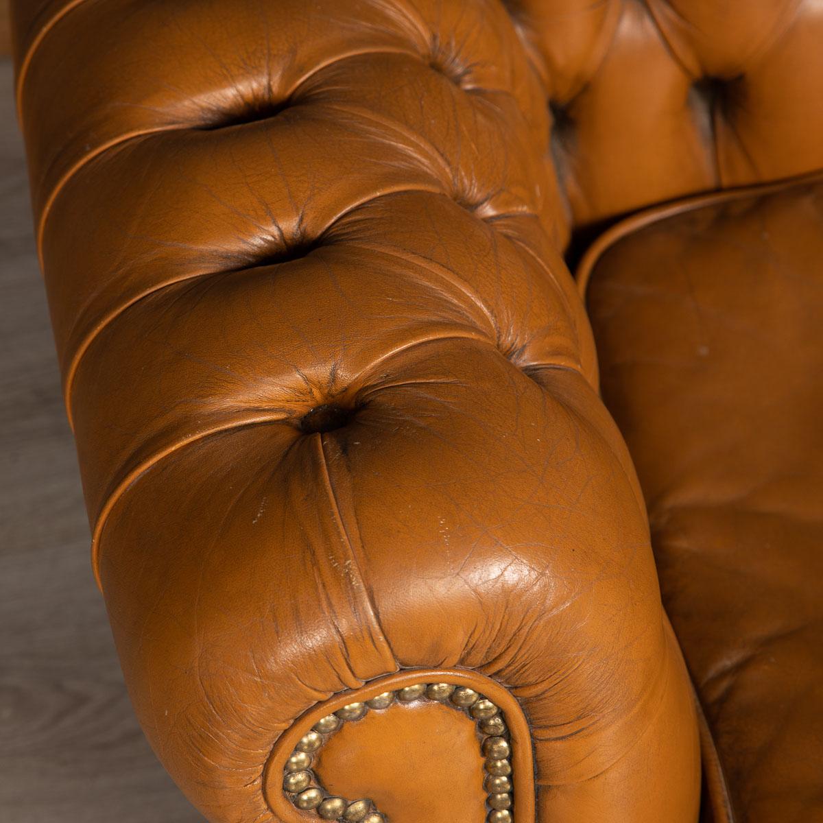 20th Century Miniature Chesterfield Leather Sofa, circa 1920 5