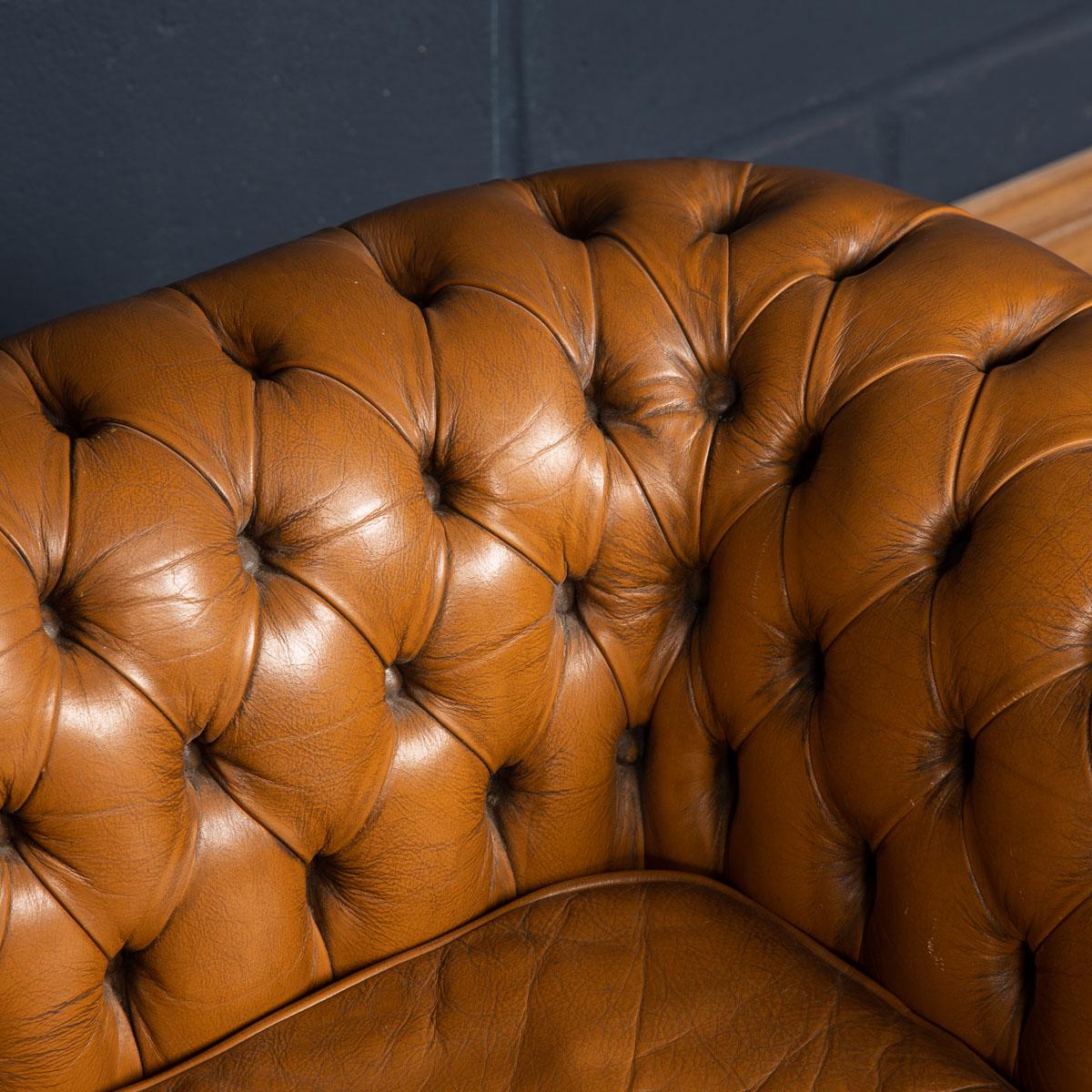 20th Century Miniature Chesterfield Leather Sofa, circa 1920 8