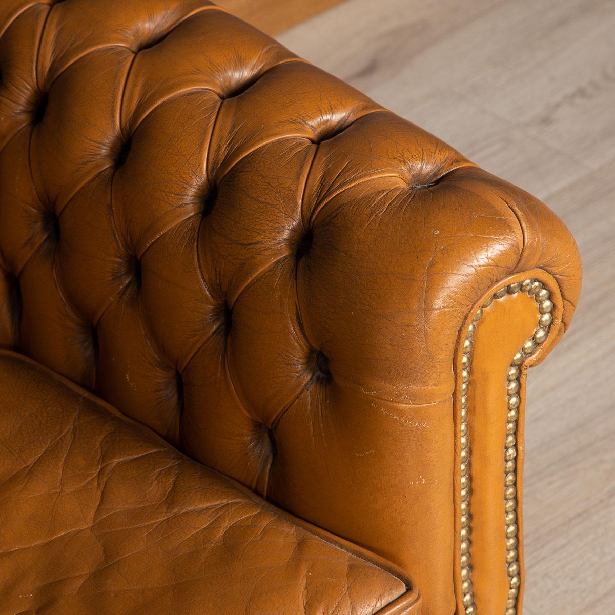 20th Century Miniature Chesterfield Leather Sofa, circa 1920 9