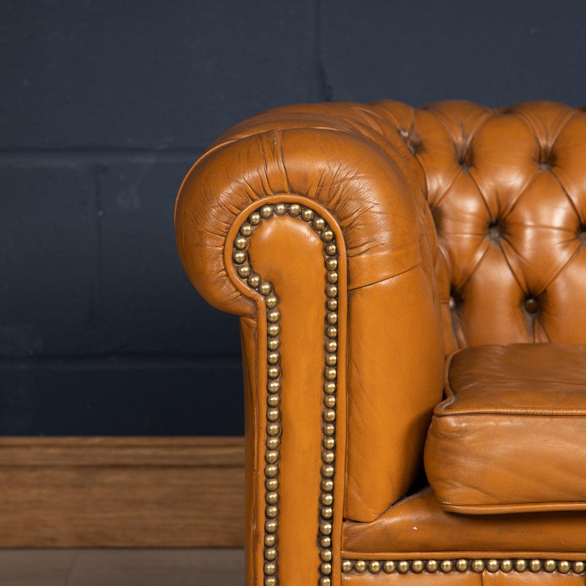 20th Century Miniature Chesterfield Leather Sofa, circa 1920 2