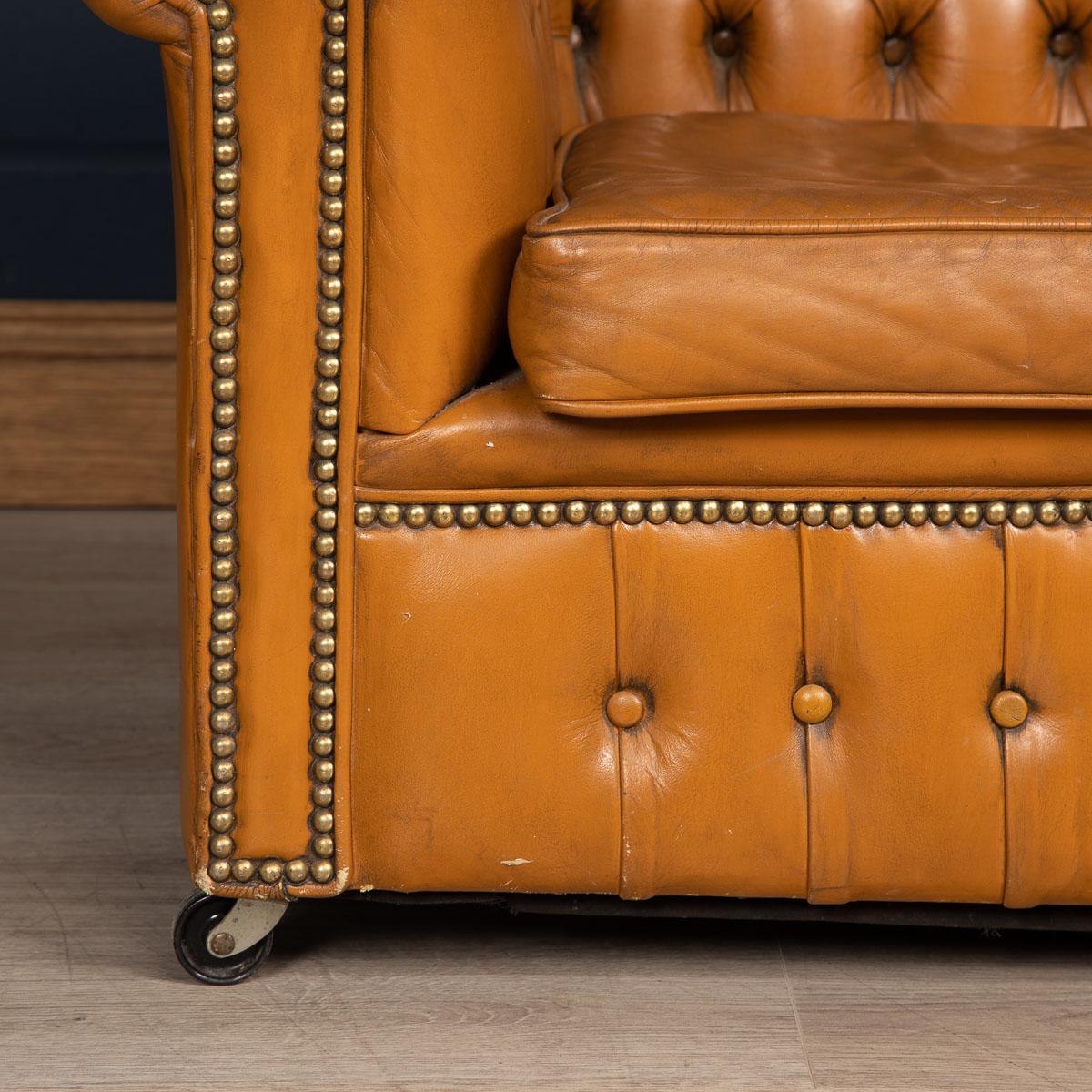 20th Century Miniature Chesterfield Leather Sofa, circa 1920 3