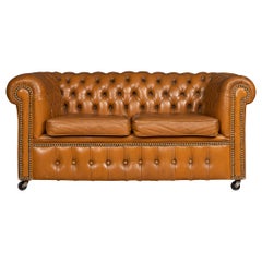 20th Century Miniature Chesterfield Leather Sofa, circa 1920