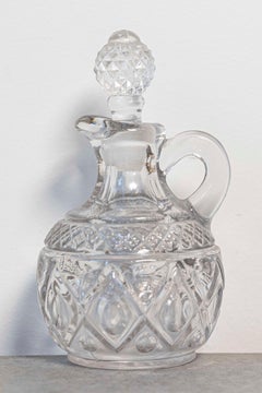 20th Century Miniature Cut Glass olive oil pitcher