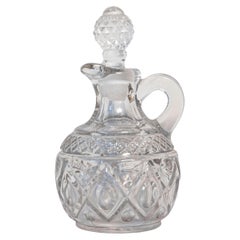 20th Century Miniature Cut Glass olive oil pitcher