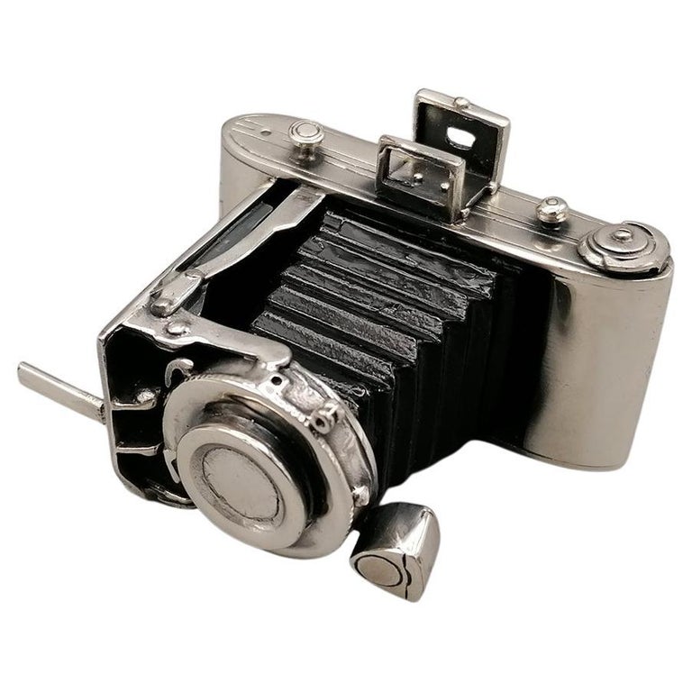 20th Century Miniature in Sterling Silver of Camera For Sale