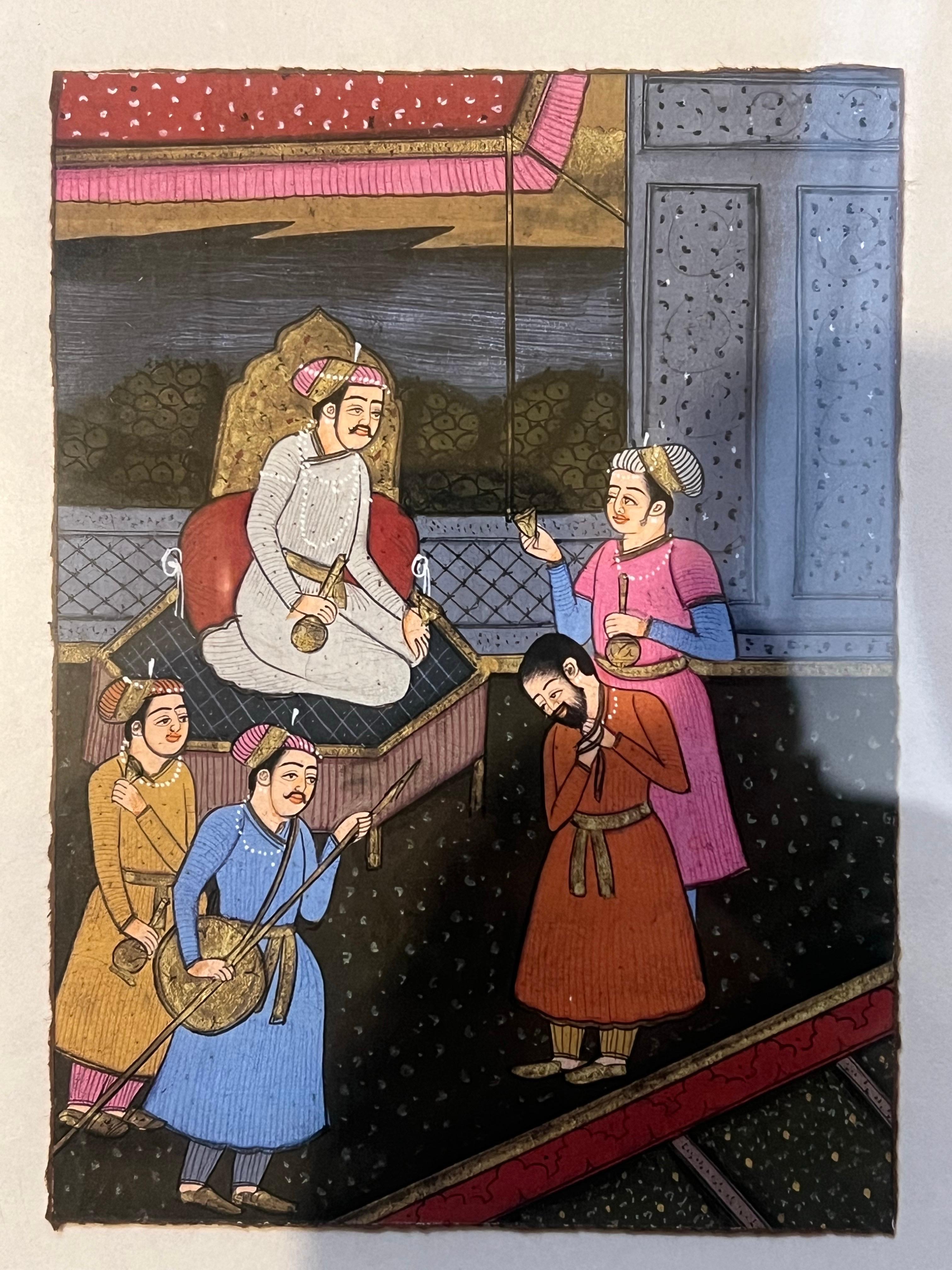 20th Century Miniature Indian Scene Painting Framed 1