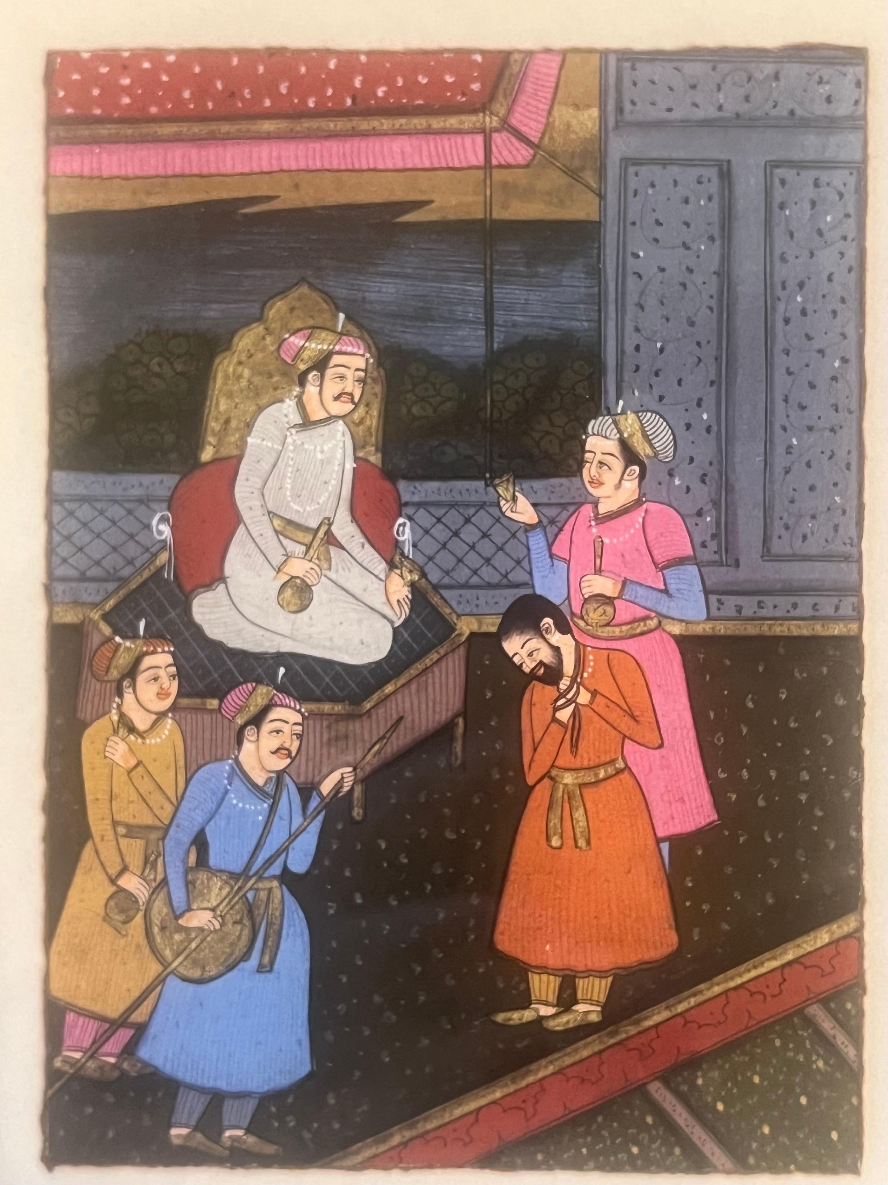 20th Century Miniature Indian Scene Painting Framed 2