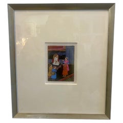 20th Century Miniature Indian Scene Painting Framed