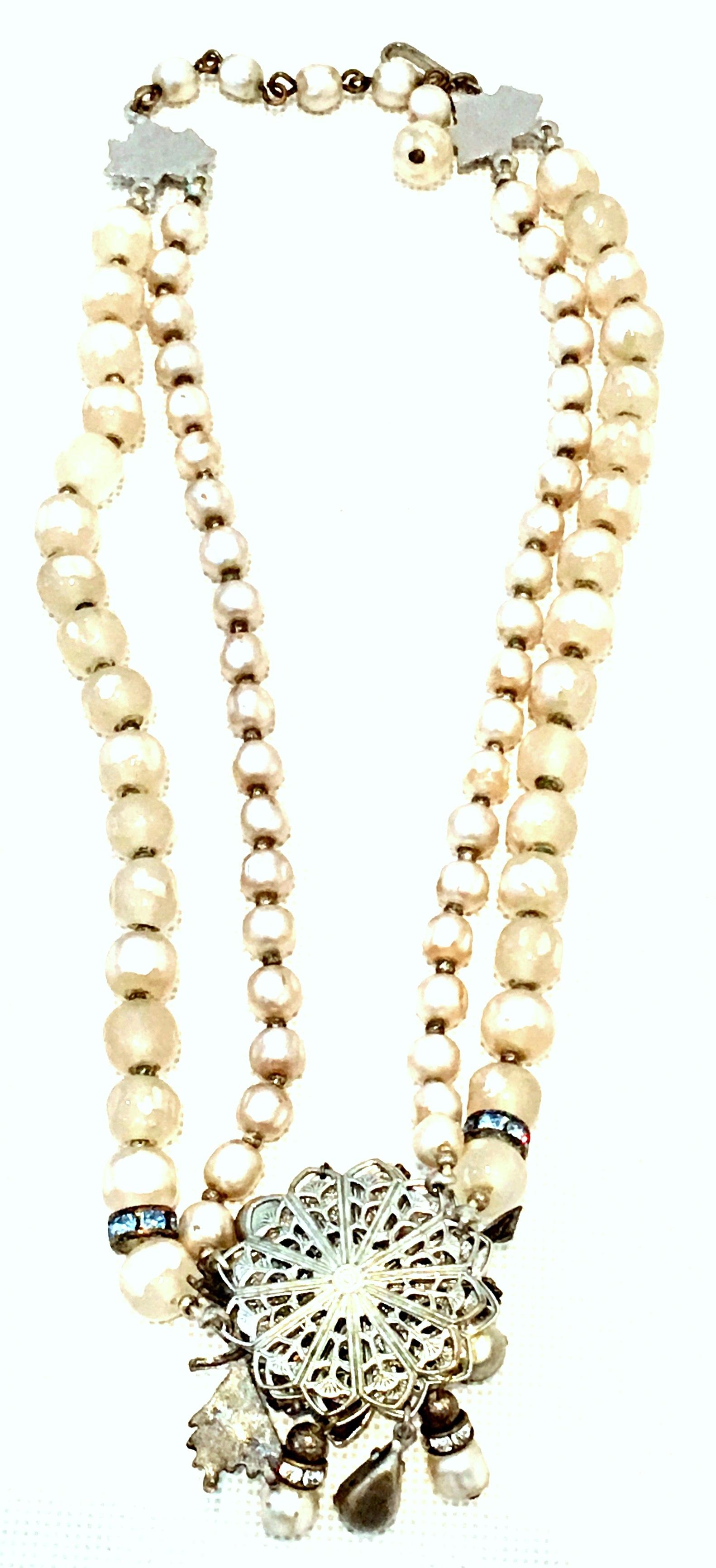 Miriam Silver Crystal Necklace