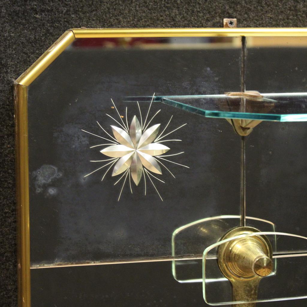 20th Century Mirror and Brass Italian Design Coat Rack, 1950 in vendita 5