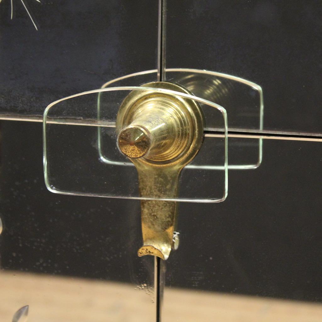 Metà XX secolo 20th Century Mirror and Brass Italian Design Coat Rack, 1950 in vendita