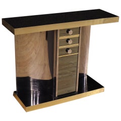 20th Century Mirror and Metal Italian Modern Design Console Table, 1970s