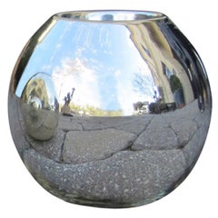 20th Century Mirrored Glass Orb Candleholder