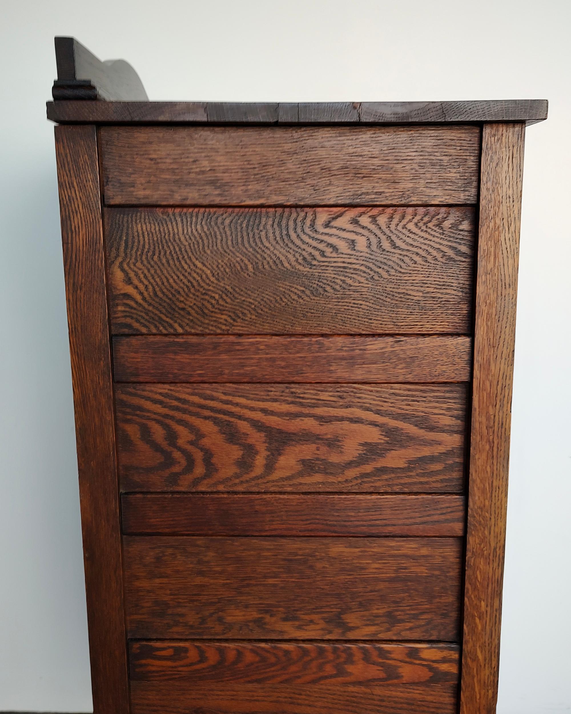 20th Century Mission Solid Oak Narrow Chest of Drawers 14