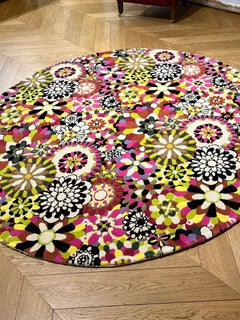 20th Century Missoni Casa Circle Multicolor Floreal  Rug, circa 1983