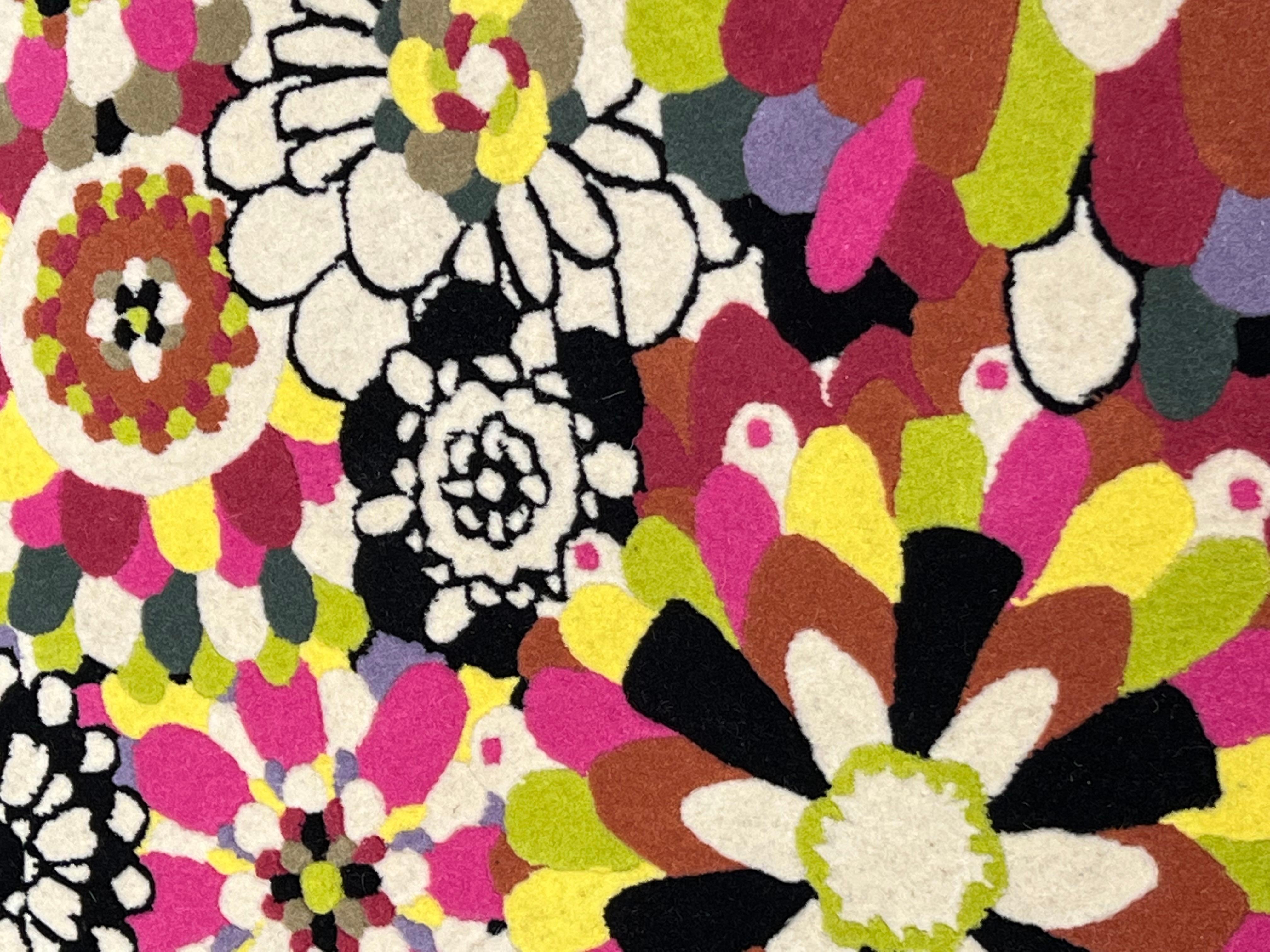 20th Century Missoni Casa Circle Multicolor Floreal  Rug, circa 1983 For Sale 1