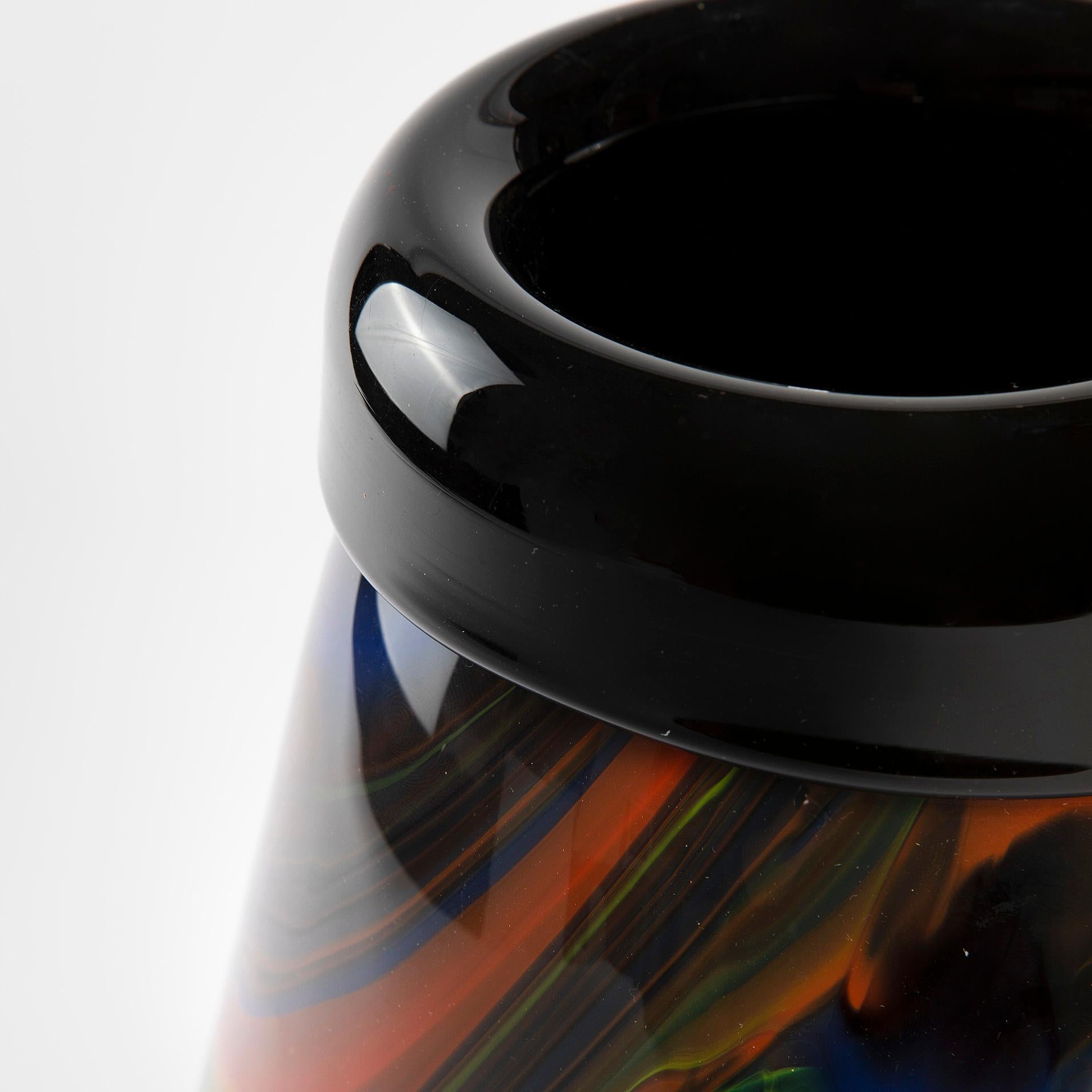 Mid-Century Modern 20th Century Missoni for Arte Vetro Murano Vase in Marbled Glass, 80s For Sale
